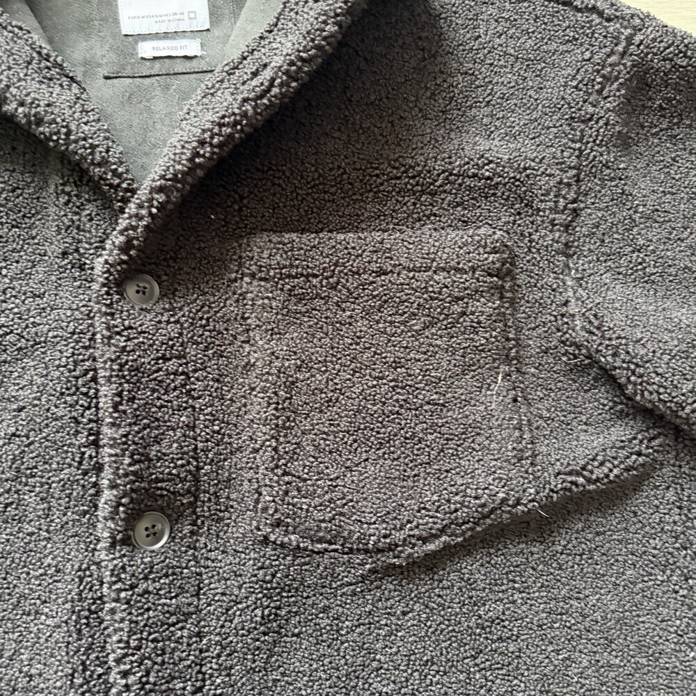 Zara Sherpa Fleece Shacket Fleece Shirt Jacket Relaxed Fit Women's Size S-M - Picture 7 of 14